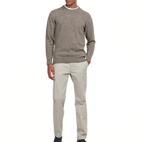 Barbour Pullover Maglia Uomo Essential Tisbury Fog A24 - BARBOURMKN0844 - GY78 - M - Francavilla Moda